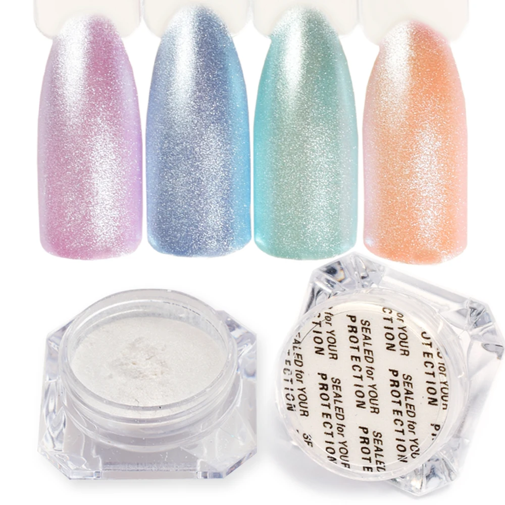 

1 Box Diamond Pearl Mermaid Powder Shining White Nail Art Glitter Powder Dust DIY Nail Decoration Pigment Manicure SAM9