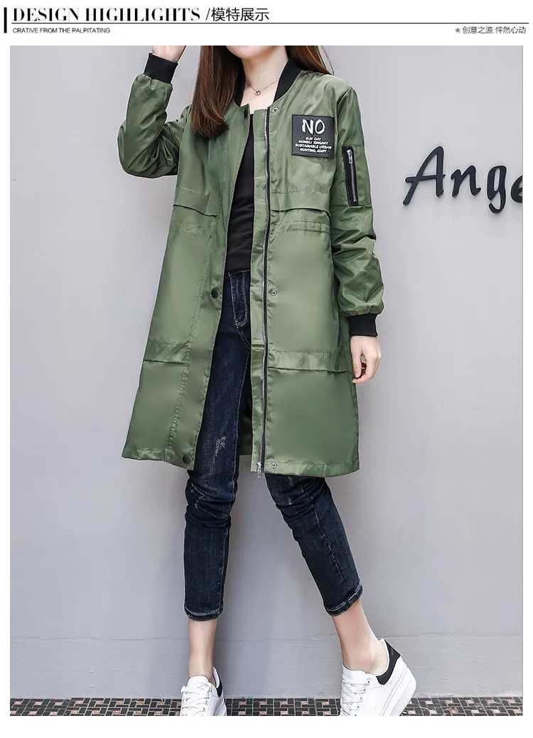 Пальто для женщин уличная одежда с длинным рукавом на молнии весеннее пальто Casaco Feminino армейское зеленое водонепроницаемое Женское пальто - Цвет: Hot Army Green