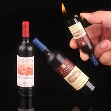 Стиль аксессуары для сигарет газовые зажигалки с бутаном бутылка Красного вина форма сувенирная зажигалка