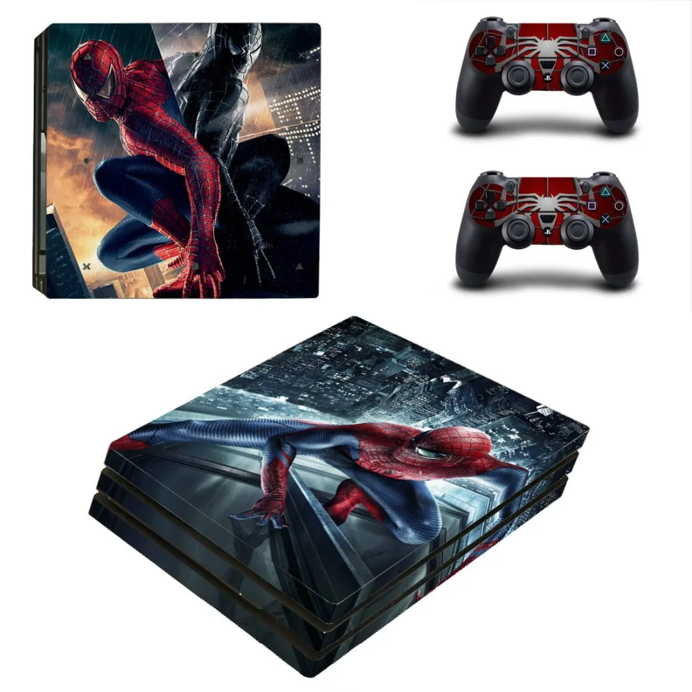 Виниловая наклейка с изображением Человека паука и яда PS4 Pro для консоли Sony Playstation