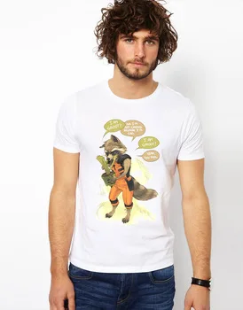 2017 Summer New Fashion Printed Guardians Of The Galaxy T Shirt Men Short Sleeve Groot and Rocket Design T-Shirts Cool Top Tees
