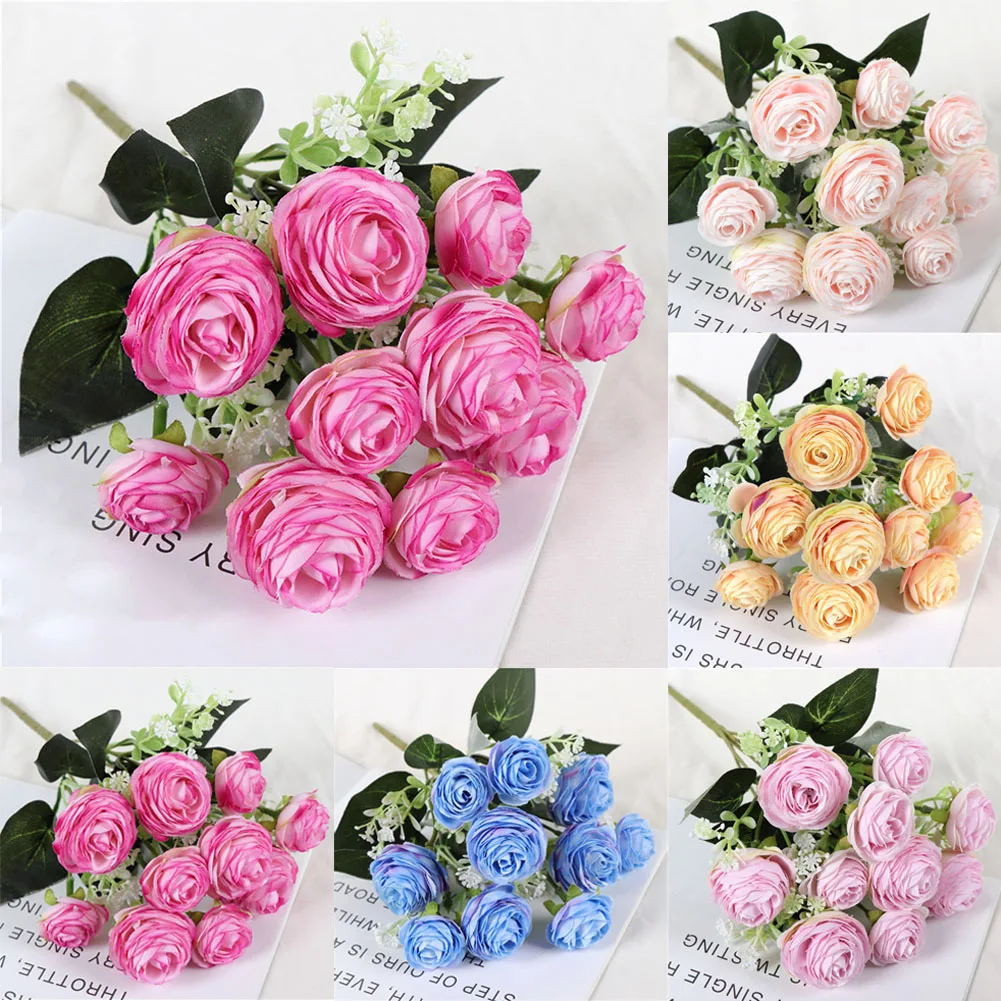 5 Forks 10 Heads Flower Small Camellia Artificial Flowers Bouquet for Home Garden Wedding Decoration Silk Fake Flowers Decor 5 Forks 10 Heads Flower Small Camellia Artificial Flowers Bouquet for Home Garden Wedding Decoration Silk Fake Flowers Decor