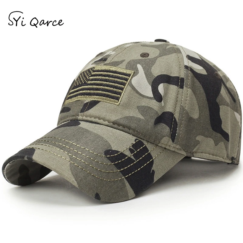 Кепка Snapback SYi Qarce Регулируемая с вышивкой и флагом США для мужчин женщин