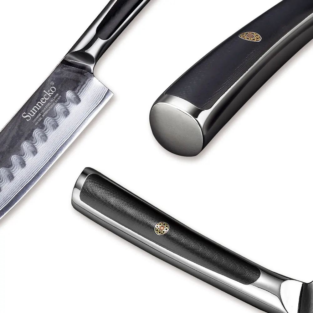Ножи SUNNECKO Santoku японские кухонные ножи из дамасской стали с лезвием VG10 5