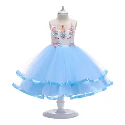 Цветы Единорог платье пачка обувь для девочек маленькая принцесса день вечерние рождения наряды детей девушка костюм пони детей карнавал