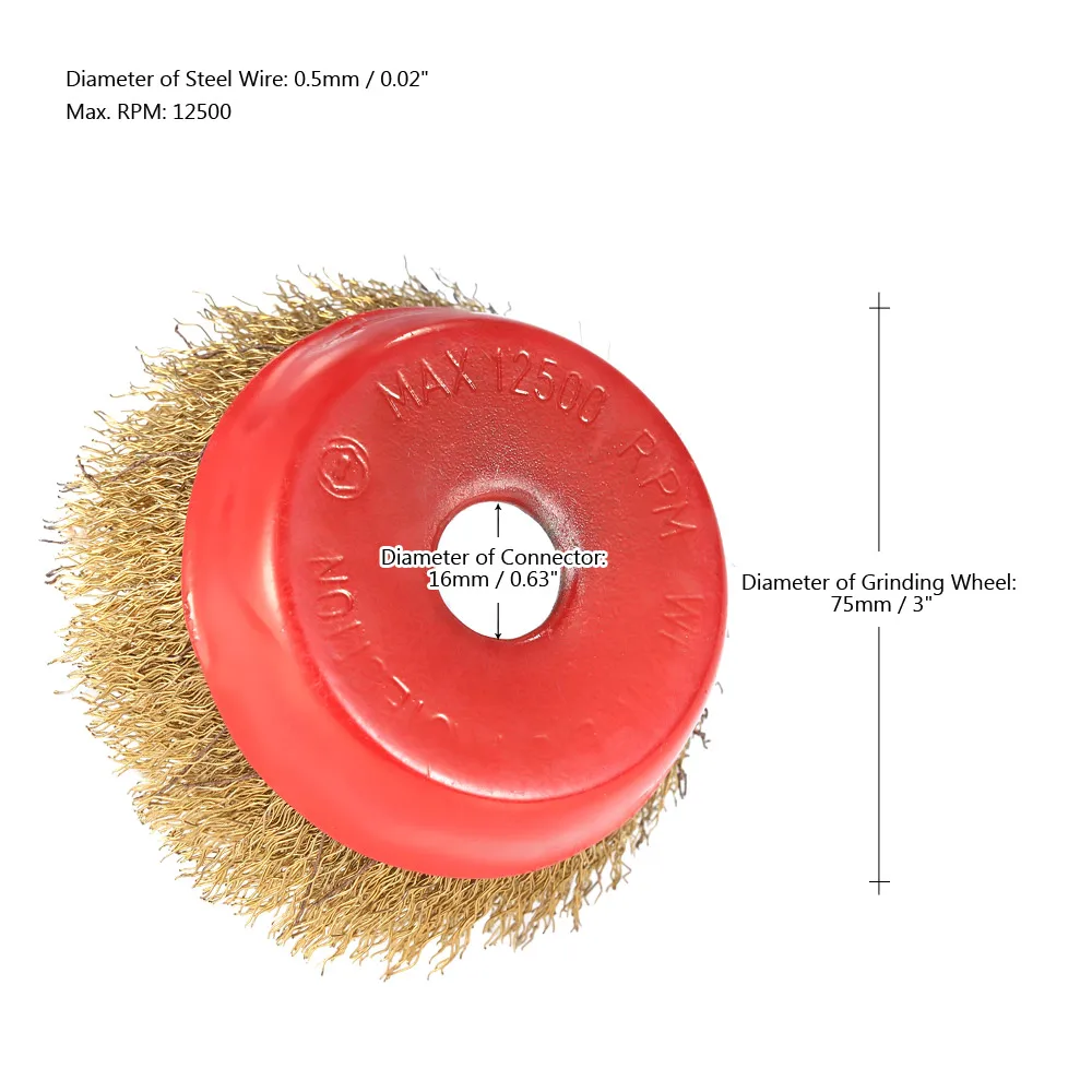 2 шт. 75 мм 3 "Стальная проволока колеса тонкой обжимной чашки колесо Кисть Ротари Стальная проволока щетка для угловая шлифовальная машина