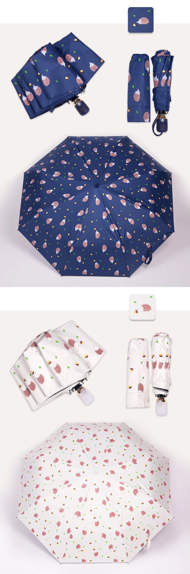 Креативный красочный зонт для кошек анти-УФ Зонт Ежик 3 складной подарок полностью автоматические зонты для женщин