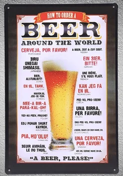 

1 pc beer around world bar drink ice cold order shop store Tin Plate Sign wall man cave Decoration Art Poster metal vintage