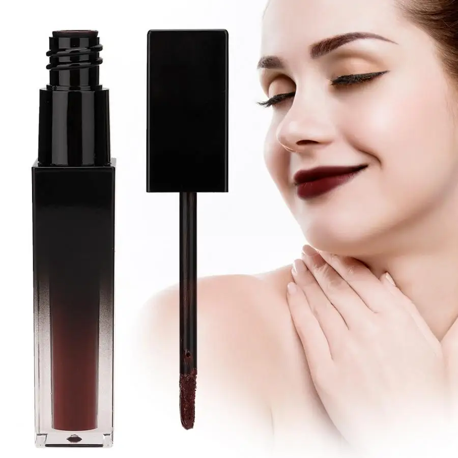 Lip Gloss Long Lasting Matte Moisturizing Liquid Lipstick Dark Brown Series 5.7ml Clear | Красота и здоровье