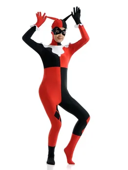 

(SUP943) Super Villain Harley Quinn Costumes Lycra Spandex Superhero Costum Cosplay Zentai Halloween Party Costume