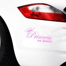 

HotMeiNi 8.5cmx18cm Princess On Board Pattern Silhouette Art Decor Vinyl Car Styling Stickers Decals Bumper