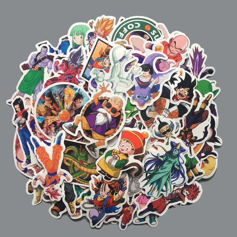 

AQK 100Pcs/Pack Anime Dragon Ball Z Stickers PVC Super Saiyan Goku Sticker For DIY Skateboard Luggage Laptop Phone PS4 Car Decal