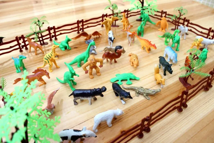 68pcs/set Simulation Zoo Mini Military Dinosaur Tiger Zoo Animals