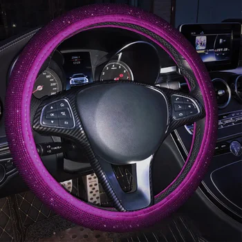 

FLY5D The Three Color Studded With Diamond 38CM Steering Wheel Cover Suitable for Four Seasons Universal Steering Wheel Cover