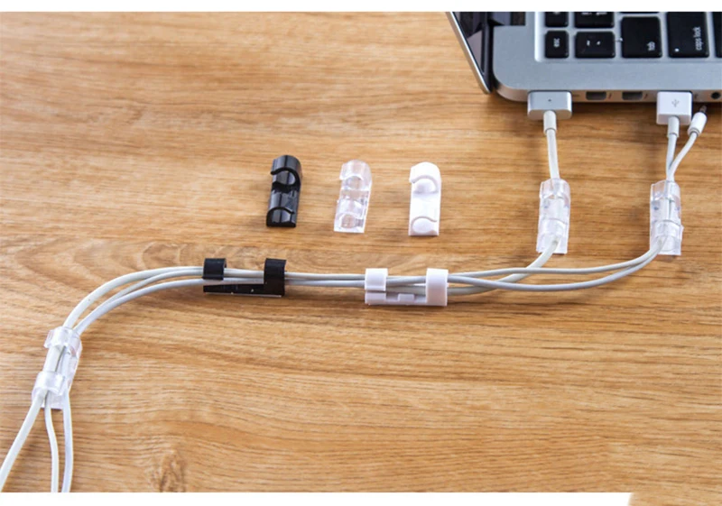 

20pcs/bag Cable Drop Clip Desk Tidy Organiser Wire Cord Lead USB Charger Cord Holder Organizer Holder Secure Table