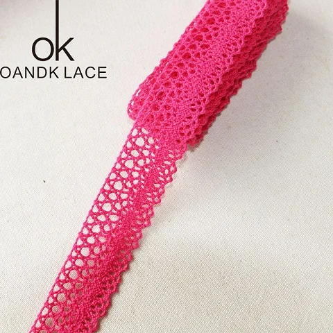 Rose 25MM 5yard 5 yard25MM хлопчатобумажная кружевная ткань для дома аксессуары для украшения одежды домашнего текстиля материалы DIY ручной дентеллероза и розовый - Цвет: Rose 25MM 5yard
