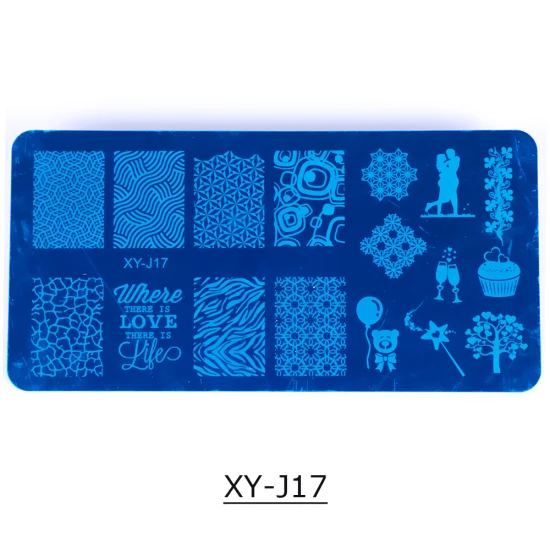 STZ пластины для штамповки ногтей цветы геометрические формы для трафаретов дизайн ногтей штамповка пластины шаблоны Маникюр гель лак формы инструменты XYJ17-32 - Цвет: XYJ-17