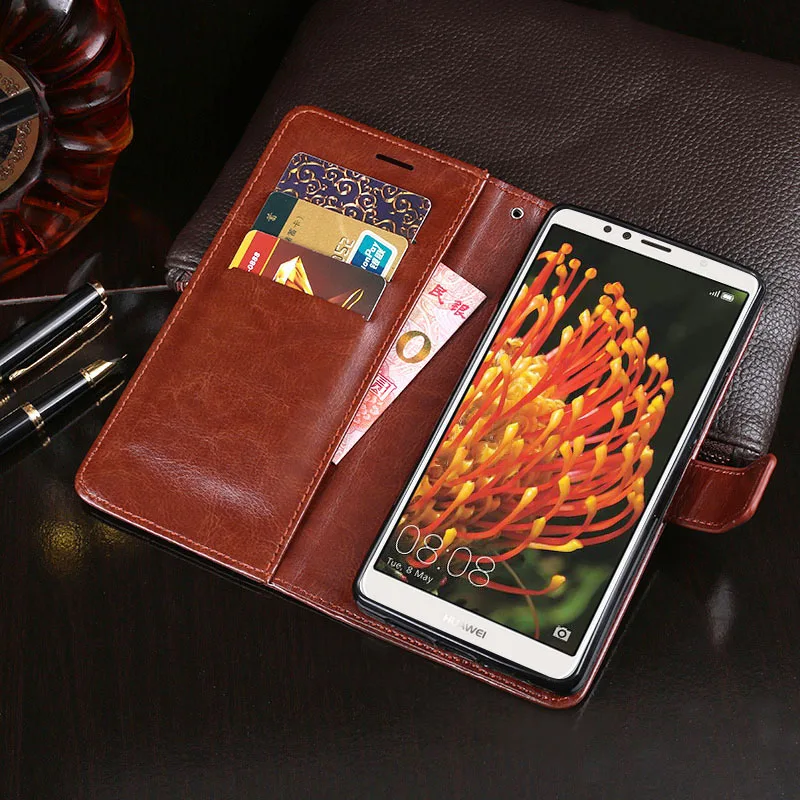 

Huawei Y6 2018 Cover Wallet Cover For Huawei Y6 Prime 2018 PU Leather Flip Case Business Anti-knock Protective Cover
