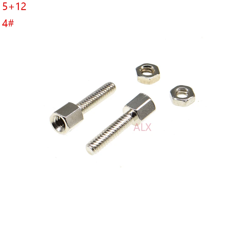 20sets 5+12mm Hex Head Spacing Screws With Nut Standoff Spacer 5mm+12mm For Dsub Vga Db9 Db15