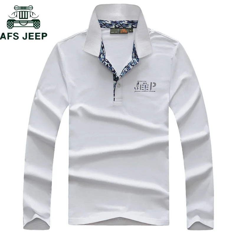 long sleeve cotton polo shirts for mens