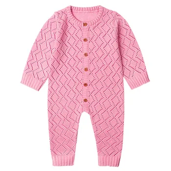 2019 Newborn baby boy rompers Toddler Jumpsuit Girls Candy Color Knitted Baby Clothes Infant Boy Overall Children Outfit Spring 4