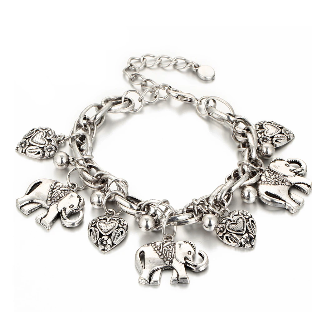 Vintage Elephant Pendant Anklet Bracelet 2018 Fashion Jewelry For Women Foot Chain Ethnic Metal Heart Anklets Best Gift Vintage Elephant Pendant Anklet Bracelet 2018 Fashion Jewelry For Women Foot Chain Ethnic Metal Heart Anklets Best Gift