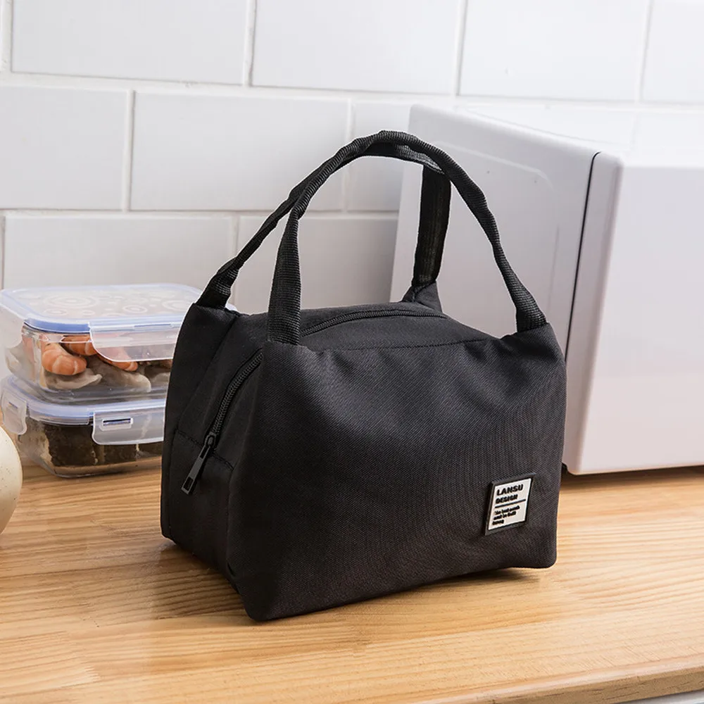 

Insulated Canvas Lunch Box Portable Kids Food Container Thermos Lunchbox Bento Box With Cutlery Home Office Plug