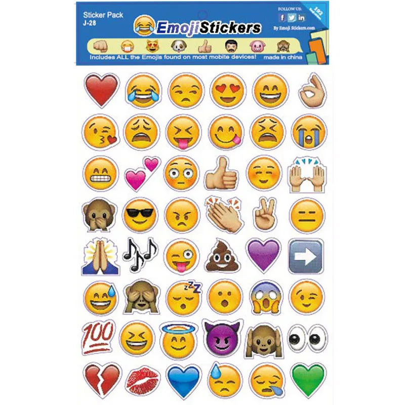 

Keythemelife 4 sheets/set Large Viny Instagram sticker Emoji Smile Face Stickers for Notebook Message Twitter Hot Popular