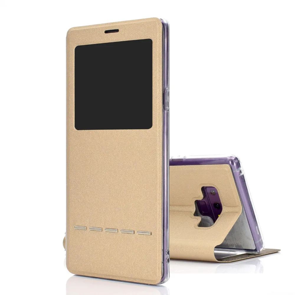 

Luxury Smart Window View Leather Holder Stand Phone Case For Samsung Galaxy Note 9 S9 Plus J4 J6 A6 2018 Shockproof Case Fundas