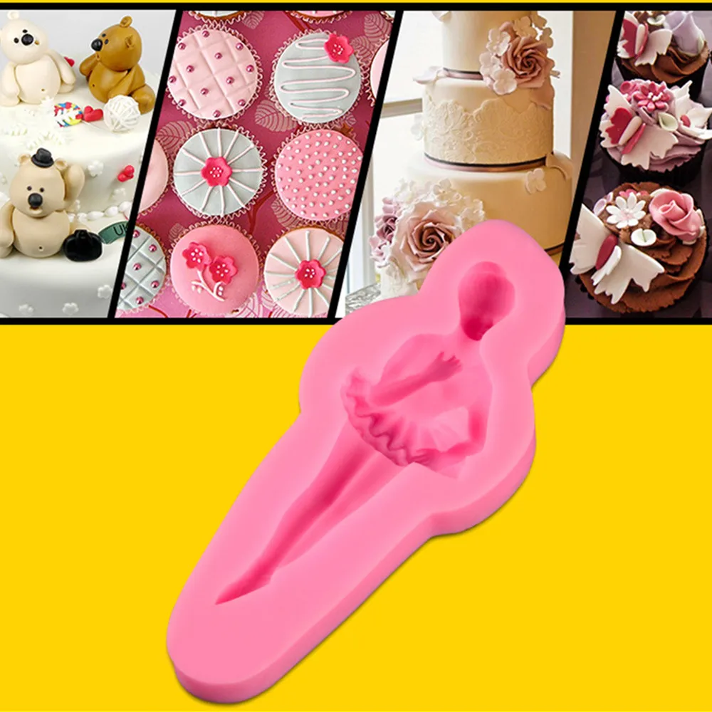 New arrival ballet dance girl shaped fondant molds,wholesale fondant
