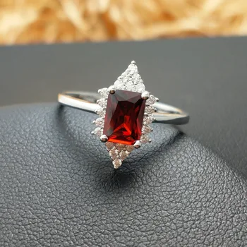 

FLZB, Jewelry Ring Vintage 925 Sterling Silver Garnet Rings For Women Natural Gemstone Fine Jewelry Birthday Gift