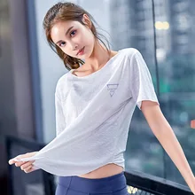 EF3156 Свободная рубашка для йоги топы для фитнеса женские спортивные футболки топы для тренировок рубашки для бега йоги спортивная одежда для тренировок