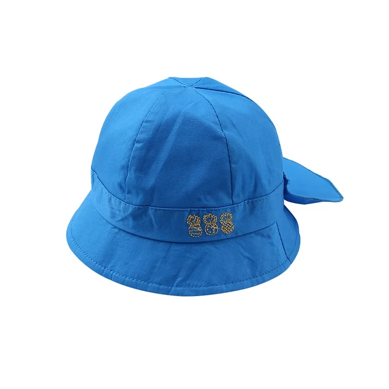 Cotton Panama Neck Protect Baby Hat For Girls Fashion Kids Summer Cap Boy Girl Sun Cap Beach Baby Bucket Hat Baby Boy Clothing (7)