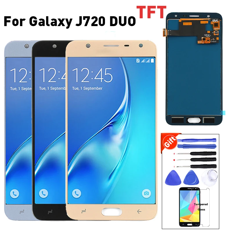 Для samsung Galaxy J7 Duo дисплей J720 lcd J720F SM-J720F дисплей сенсорный экран дигитайзер сборка+ стекло протектор+ Инструменты