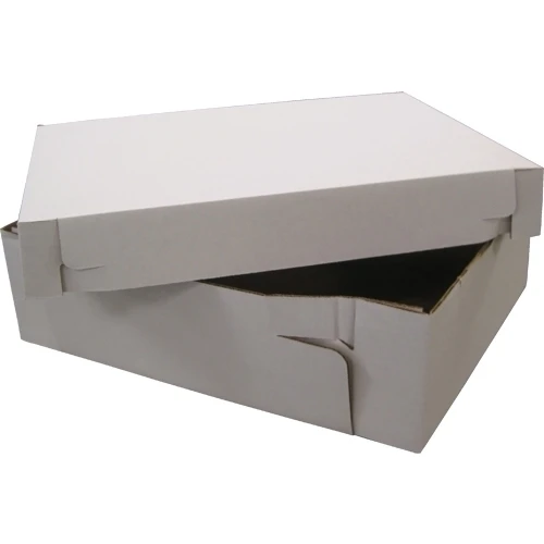 CPC B12126C 12 x 12 x 6 in. 2-Piece Corrugated Heavy Duty White Cake Box Case of 25 (1)