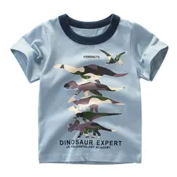Летние камуфляжные, для мальчика с динозавром Футболка с принтом, 1 предмет, для детей для маленьких мальчиков и девочек Повседневное
