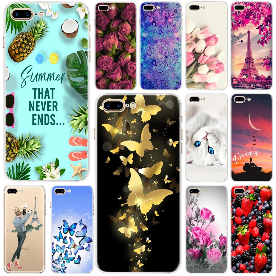 Cassa Del Fiore Variopinto Per Il Iphone 8 I 8 Della Copertura Molle Del Silicone Cassa Del Telefono Per Il Iphone 8 Più I8 Carino Fantasia Coque Per 