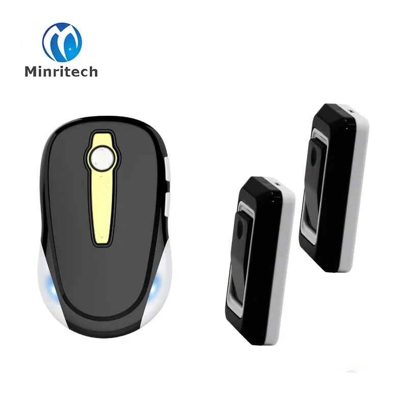 

New Smart Home Wireless Door Bell Adjustable Sound Volume 2 Outdoor Transmitter + 1 Indoor Receiver Door Bell EU/US/UK/AU Plug