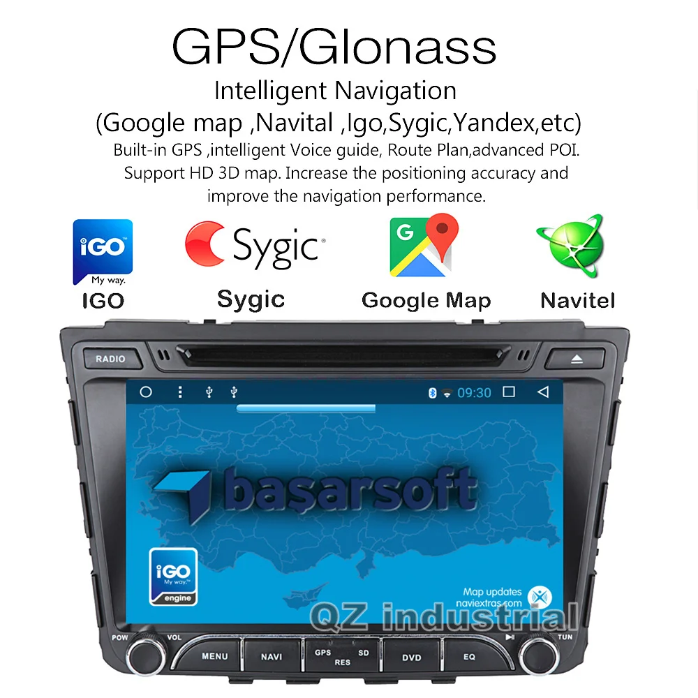 Top QZ industrial HD 8" Android 8.1for Hyundai Creta IX25 2014-2017 Car DVD player with 3G 4G WIFI GPS Radio BT Navigation RDS Map 3