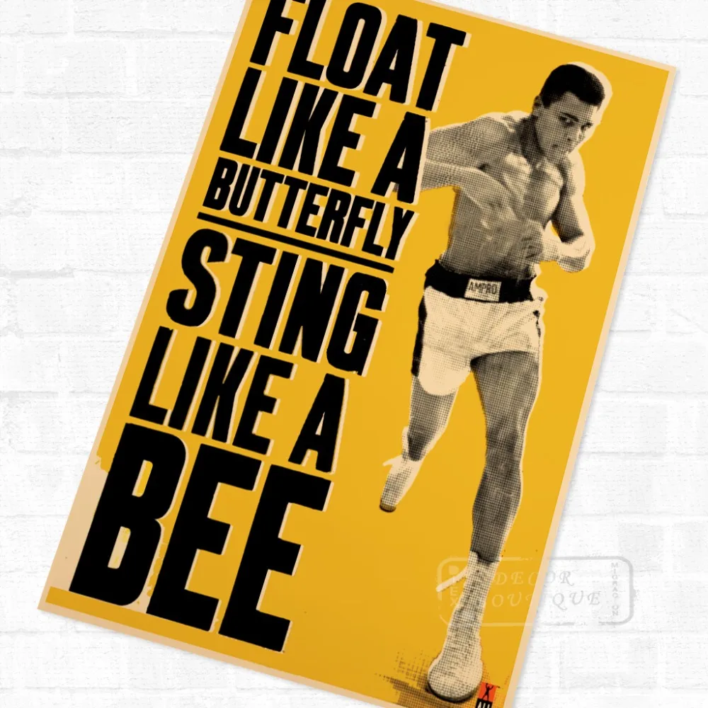 

Float Like a Butterfly, Muhammad Ali Vintage Retro Poster Decorative DIY Wall Canvas Stickers Home Posters Art Bar Decor Gift