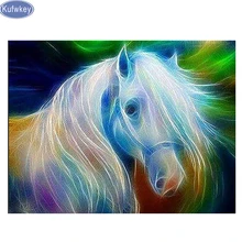 Пользовательские фото 5D DIY Алмаз Вышивка крестом "Цветной лошадь" Полный площадь Алмазная мозаика, распродажа Алмазный живопись, домашний декор