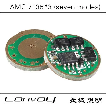 

AMC7135*3 seven modes Flashlight circuit board Anti-reverse