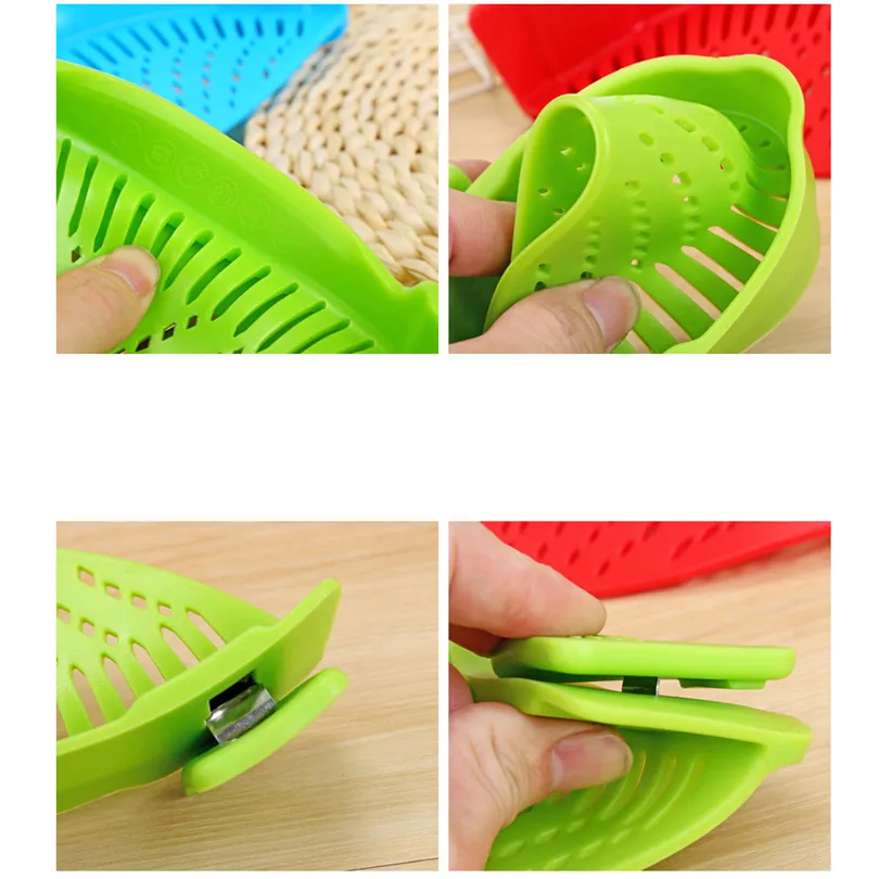 High Quality Silicone Snap Strainer with Clip Pot Strainer Drainer for Draining Excess Liquid Draining Pasta Vegetable Colander