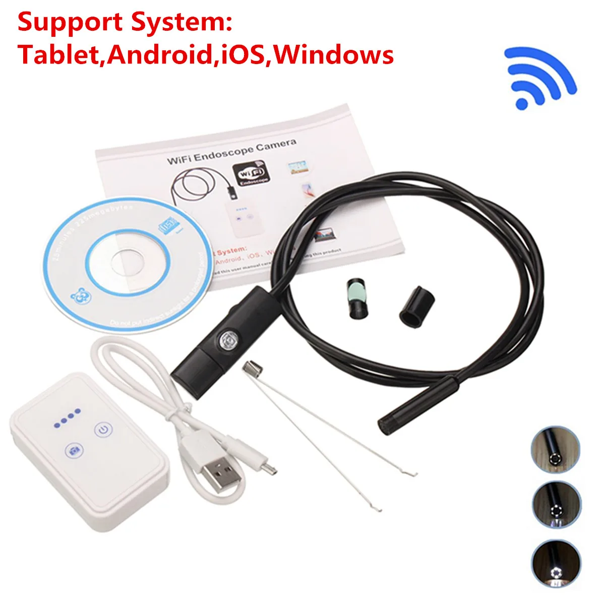 

WIFI Endoscope Camera Mini Waterproof Soft Cable Inspection Camera 8mm 2M USB Endoscope Borescope IOS Endoscope For Iphone