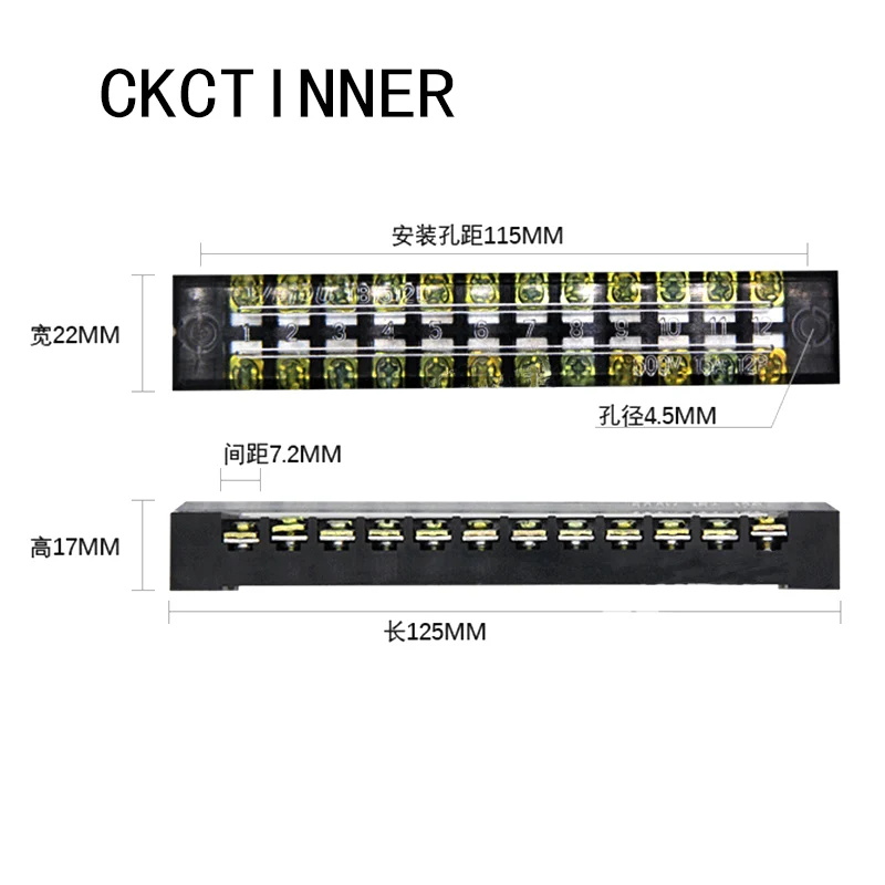 2 шт. двухрядная Клеммная колодка 600V 15A TB-1503/TB1504/TB1506/TB-1510/TB-1512/опционально