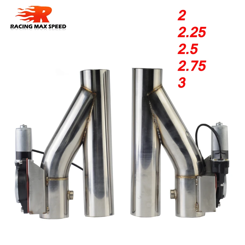 2/" Motorized Electric Exhaust Cutoff Bypass Valve Cutout+Remote Stainless Steel