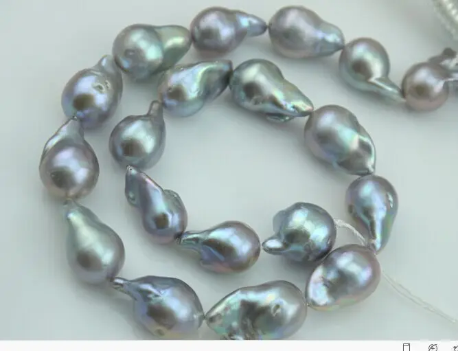 

Wholesale FREE SHIPPING >>> HUGE 18INCH18-20mm SOUTH SEA GREY PEARL NECKLACE