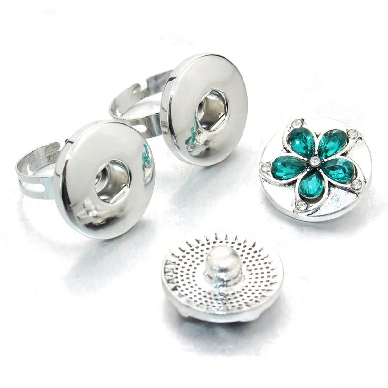 

10pcs Round Adjustable 18mm Snap Button Rings Jewelry For Snap Button Charms 5350