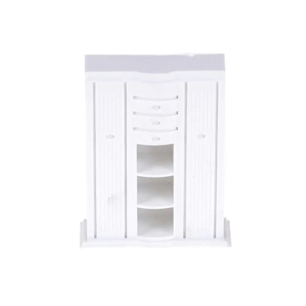 

Plastic 1:25 Dollhouse Furniture Wardrobe Movable Drawer Closet Bedroom Clothes Accessories For Doll Play House Gift