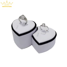 Горячая Распродажа, 3 пары свадебных колец, деревянные Чехлы для колец, белые двойные кольца в форме сердца, органайзеры